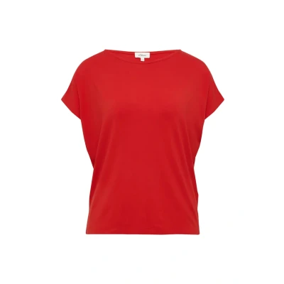 Abbildung von Fließendes Jersey Shirt mit überschnittenen Schultern rot 46