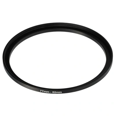 Abbildung von vhbw Step Up Ring Adapter von 77 mm auf 82 für Kamera Objektiv Filteradapter, Metall, Schwarz