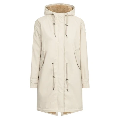 Abbildung von Derbe Friesetidaholm Regenjacke / wasserabweisende Jacke, Damen, Größe: 42, Fog caramel