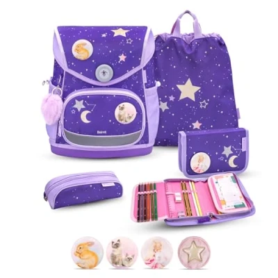 Abbildung von Belmil Compact Plus Premium Schulranzen Set 5 teilig Dahlia