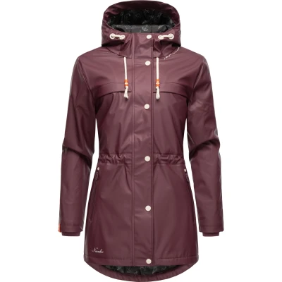 Abbildung von Navahoo Rainy Forest Regenjacke / wasserabweisende Jacke, Damen, Größe: XS, Dark red melange