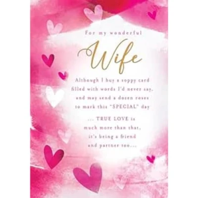 Abbildung von Piccadilly Greetings Sentimentale Valentinstagskarte, Ehefrau, Vers, 22,9 x 15,2 cm