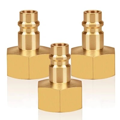 Abbildung von 3stk Druckluftkupplung mit Innengewinde 1/2&quot; Messing AG 1/2 Zoll Kupplungsstecker Kupplungsdose Schlauchstecker Ventilsteckdose Gewindestecker