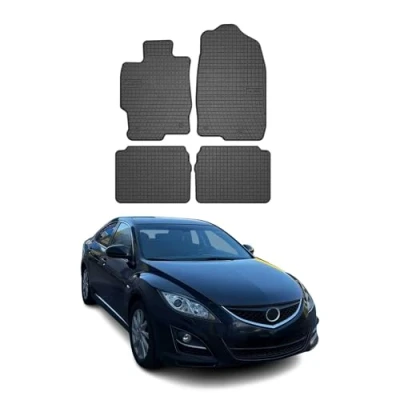 Abbildung von OMAC Gummi Fußmatten kompatibel mit Mazda 6 GH 2007 2012 Automatten Schwarz 4tlg