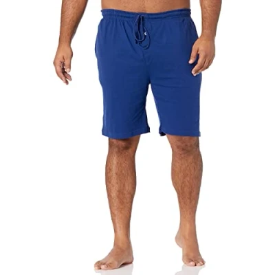 Abbildung von Amazon Essentials Herren 23 cm Lange Schlafanzug Shorts aus Baumwollstrick (erhältlich in Übergrößen), Kobaltblau, L