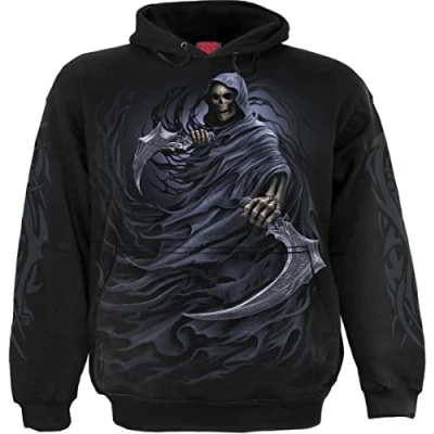 Abbildung von Spiral Double Death Männer Kapuzenpullover schwarz M 100% Baumwolle Everyday Goth, Gothic, Rockwear
