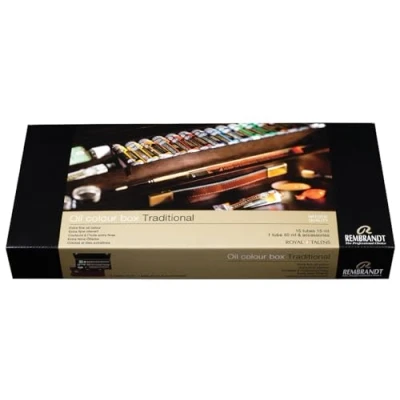 Abbildung von Rembrandt Oil colour wooden box set Traditional 15 x + 1 40 ml accessories