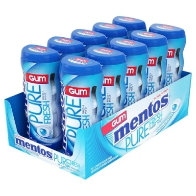 Abbildung von Mentos Sugar Free PURE Fresh Mint Gum 10 Pack by Perfetti Van Melle [Foods]