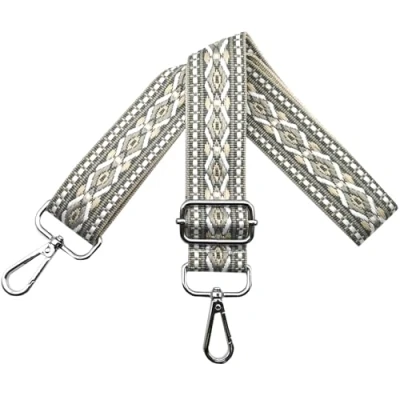 Abbildung von Verstellbarer Schultergurt für Taschen Damen Tragegurt, Taschengurte zum Wechseln, Taschengurt Breit 3.8cm mit Silber Karabiner, Schulterriemen Schultertasche Handtaschen, Grau, N10