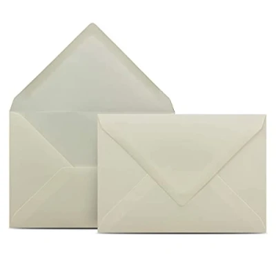 Abbildung von 50 Briefumschläge DIN C6 Vanille 11,4 x 16,2 cm Kuverts mit 80 g/m² Nassklebung spitze Klappe Umschläge ohne Fenster Colours 4 you