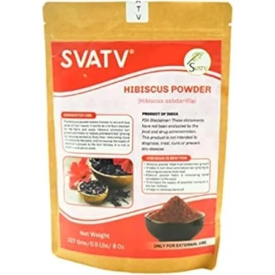 Abbildung von SVATV Hibiskus Pulver Hibiscus Powder Sabdariffa Rosa Sinensis Natürliches Für Haar &amp; Haut Verhindert Haarprobleme Minimiert Hautporen Männer Frauen 227g