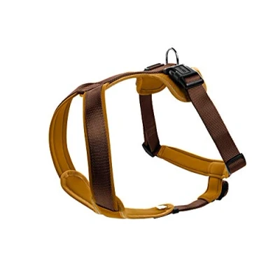 Abbildung von HUNTER Hundegeschirr NEOPREN, Farbe: braun/caramel, strapazierfähiges Nylon, mit weichem Neopren gepolstert, reflektierendes 3M Scotchlite Reflective Material, pflegeleicht, komfortabel, Größe: M/2