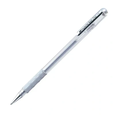 Abbildung von Pentel K118 Z Hybrid Gel Metallic Grip Tintenroller mit pigmentierter Tinte, 12 er Packung, silber
