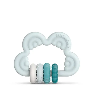 Abbildung von Suavinex, Didaktischer Beißring für Babys + 6 Monate, weicher und leichter Beißring, Wolke, Blau