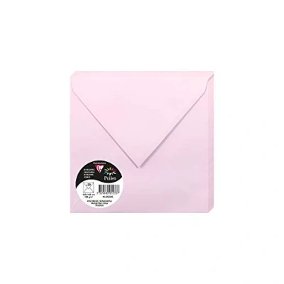 Abbildung von Clairefontaine 5533C Packung mit 20 Umschlägen Pollen 16,5x16,5 cm, 120g, gefüttert, ideal für Einladungen und Korrespondenz, Premium glattes Papier, Zartrosa, 1 Pack
