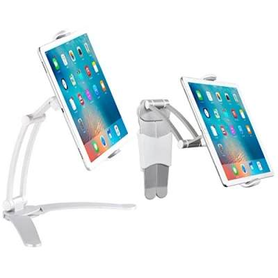 Abbildung von Callstel iPad Halterung: Tisch Ständer und Wand Halter kompatibel mit iPads Tablet PCs bis 12,9 Zoll (Tablet Halterung Tisch, Wandhalterung, Samsung Galaxy)