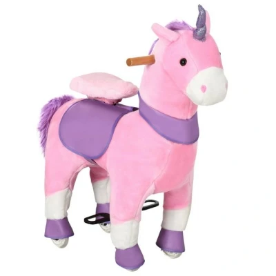 Abbildung von Reitpferd, Einhorn Stehpferd auf Rollen, mit 2 Pedalen, Rosa