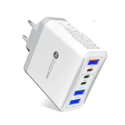 Abbildung von USB Ladegerät, Mehrfach Schnellladung, USB, 6 Ports, 55 W, Schnellladegerät C QC 3.0, Schnellladegerät, kompatibel mit allen Mobiltelefonen einschließlich Samsung, Xiaomi