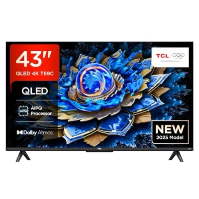 Abbildung von TCL 43T69C 43 Zoll QLED, Direct LED TV, 4K HDR Smart Google TV (Dolby Vision &amp; Atmos, Game Master, Motion Clarity, Kompatibel mit Assistant Alexa)