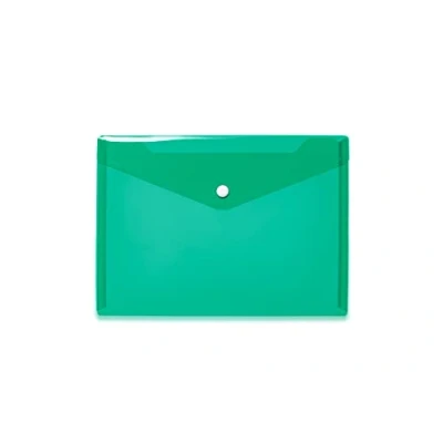 Abbildung von HERMA 20053 Dokumententasche A5 transparent grün, kleiner Sichttaschen Umschlag mit Druckknopf, Briefumschlag aus Plastik für Schule, Uni, Büro, Reise