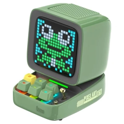 Abbildung von Divoom Ditoo Pixel Art LED Tragbarer Bluetooth Lautsprecher, 256 Programmierbares Panel mit Party Licht, Smart Digital Tischuhr, Gaming Musikbox unterstützt TF Karte &amp; Radio