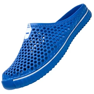 Abbildung von SAGUARO Clogs Atmungsaktiv Mesh Hausschuhe Sommer Gartenschuhe Freizeit Badeschuhe Strand Aqua Slippers Flach Pantoffeln Damen Herren, Navy Blau 41 EU