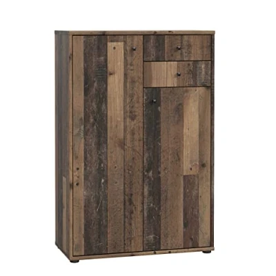 Abbildung von FORTE TEMPRA 2 Kommode mit Türen und Schubladen, Holzwerkstoff, Old Wood Vintage Dekor, (B x H T) 73,7 111,1 34,8 cm