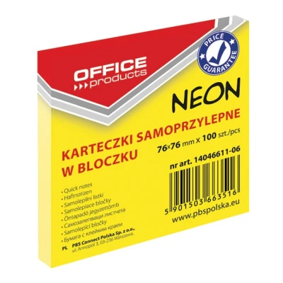 Abbildung von OFFICE PRODUCTS 14046611 06 Haftnotiz 76 X mm, 1 100 Blatt, Neon/gelb