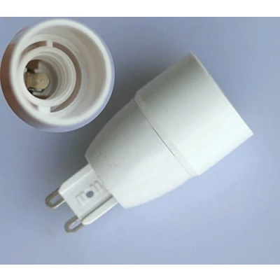 Abbildung von 2x G9 auf E14 Licht Lampe Sockel Adapter Konverter Halter