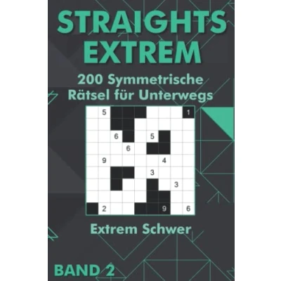 Abbildung von Straights Rätselheft Extrem: Schwere Symmetrische Stradoku Rätsel für Erfahrene &amp; Profis Taschenbuch Unterwegs