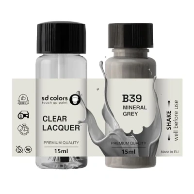 Abbildung von SD COLORS Neue lackstift MINERALGRAU B39 Reparatur KRATZEN 15 ml (Farbe+KLARLACK)