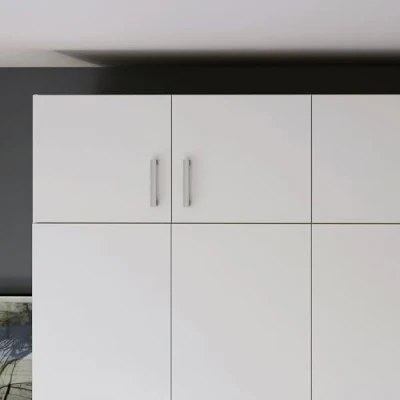 Abbildung von Forte ECONOBOX Schrankaufsatz 180, 4 türiger Drehtürenschrankaufsatz, Holzwerkstoff, Weiß, 177,5 cm breit, 38,1 hoch, 54,2 tief