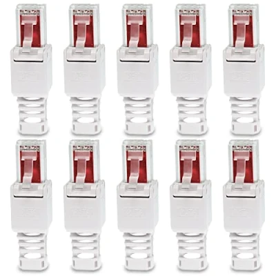 Abbildung von UC Express CAT 6 RJ45 Netzwerkstecker 10x Netzwerk Stecker Steckverbinder mit Zugentlastung werkzeuglos CAT6 CAT6a LAN Netzwerkkabel