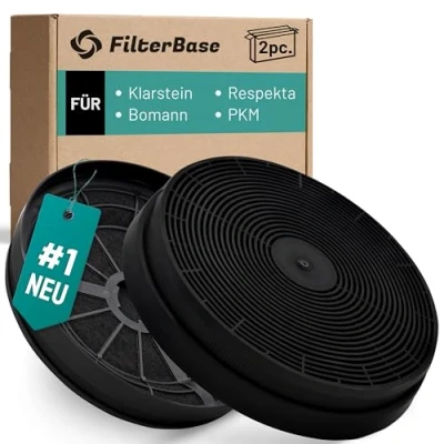Abbildung von FilterBase® Aktivkohlefilter 2 Stück für Respekta MIZ0023 Klarstein Zarah Zelda Zola Balzac Aurora Aurica 10029385 10029387 10029388 10013866 10013867 10013868 Bomann KF561 PKM CF 110
