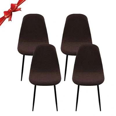 Abbildung von Jaotto Stuhlhussen 4er Set Strech, Esszimmerstühle Bezug Universal Waschbar Abnehmbare,Elegante Stuhlbezug Stuhlabdeckung Antirutsch, Küchenstühle für Büro Esszimmer Wohnzimmer,Diagonale Marrón