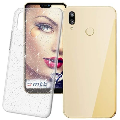 Abbildung von mtb more energy® Schutz Hülle Crystal für Huawei P20 lite (5.84&#039;&#039;) Transparent mit Glitzer Effekt flexibel Schutzhülle Case Cover Tasche