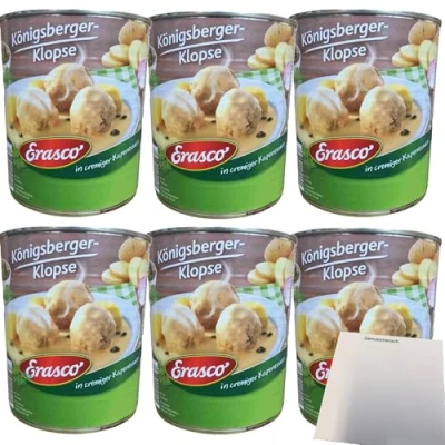 Abbildung von Erasco 6 Königsberger Klopse in cremiger Kapernsauce 6er Pack (6x800g Dose) + usy Block