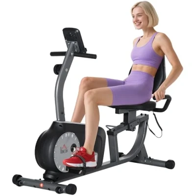Abbildung von Liegeergometer Heimtrainer Fahrradtrainer mit LCD Anzeige einstellbar Nutzergewicht bis 110 kg 8 stu