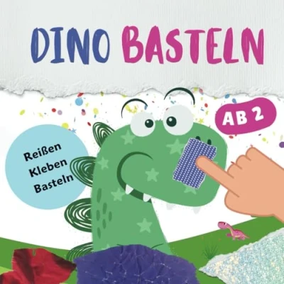 Abbildung von Dino Basteln ab 2 Jahre: Bastelbuch Lustiger Schnipselspaß zum Basteln, Reißen, Kleben oder Malen für Kinder Jahre. Bastelset mit niedlichen Dinosaurieren erste Bastelerfahrungen