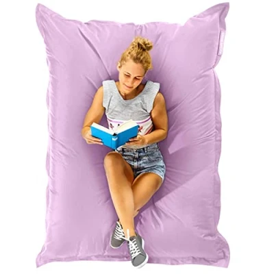 Abbildung von Green Bean© Outdoor Sitzsack XXL 140x180cm 380 Liter Kinder &amp; Erwachsene Bean Bag EPS Perlen Füllung Riesensitzsack Groß Liegekissen Waschbar Wetterfest Lounge Sitzkissen Bodenkissen Pastell Flieder