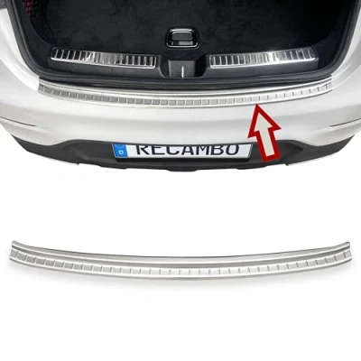 Abbildung von RECAMBO Ladekantenschutz Edelstahl matt gebürstet mit Textur kompatibel für Mercedes GLC Coupe C253 BJ ab 2016 Styling und Schutz die Stoßstange