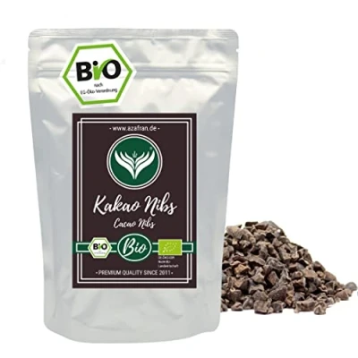 Abbildung von Azafran BIO Cacao Nibs roh Kakaonibs aus Kakaobohnen Kakao Stücke 500g