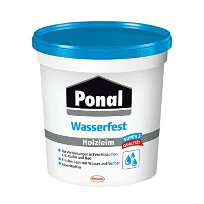 Abbildung von Ponal Holzleim Wasserfest, Montagekleber mit hoher Verleimungsfestigkeit für Feuchträume, wasserfester Kleber zur Montage , Fugen &amp; Flächenverleimung, 1x760g