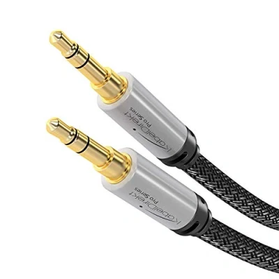 Abbildung von KabelDirekt Aux Kabel &amp; Klinkenkabel 3,5 mm, bruchfestes Metallgehäuse 1,5 m (Kopfhörerkabel, Audio Kabel, Klinke auf Klinke, für iPhone/Handy, iPad/Tablet, Kopfhörer, MP3 Player, Auto, Nylon)