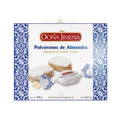 Abbildung von DOÑA JIMENA Mandel Polvorones, höchste Qualität, typisches Weihnachtssüßgebäck, handwerklich hergestelltes Rezept, 430 g