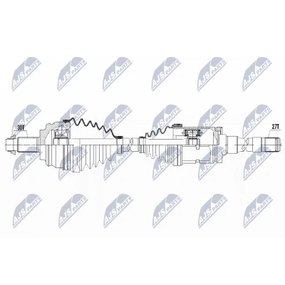 Abbildung von NTY NPW BM 117 Antriebswelle Vorderachse links 973 BMW: X5