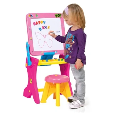 Abbildung von Children&#039;s Desk with whiteboard Molto Normal whiteboard, Magnetic Board, Marker pens, Pieces (Multicolor 3 in 1 Pink)