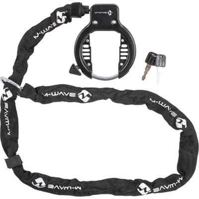 Abbildung von M Wave Rahmenschloss mit Kette Ringchain, schwarz, 12314581