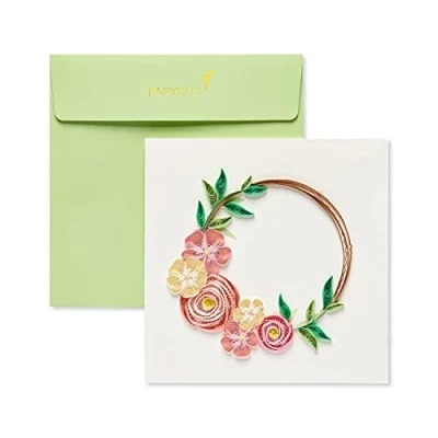Abbildung von Papyrus Premium Blanko Quilling Karte (Blumenkranz)