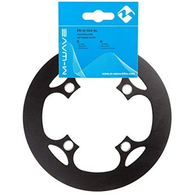 Abbildung von M Wave Unisex Adult PD G 104 SL Kettenschutz, Aluminium, schwarz eloxiert, Lochkreis mm, 15 x 1 cm